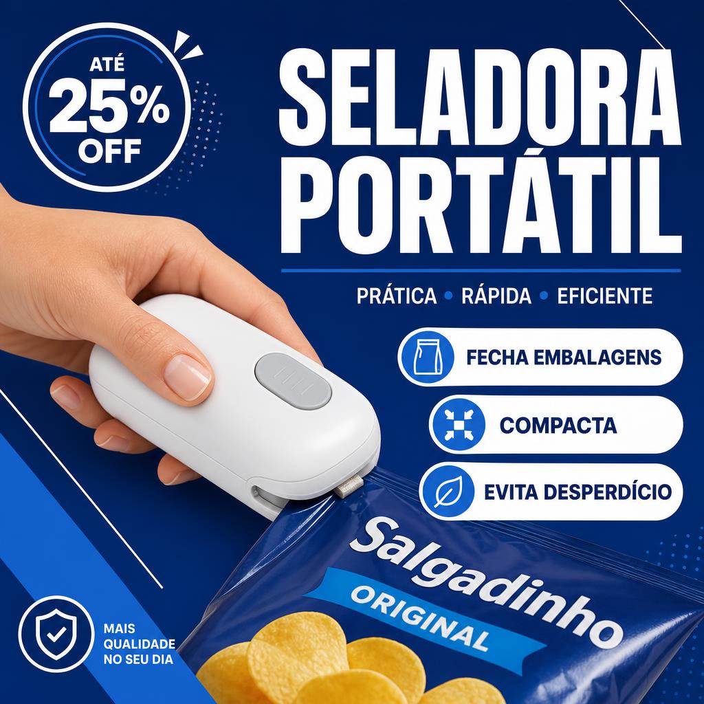 Seladora Portátil de Embalagens e Sacos Plásticos